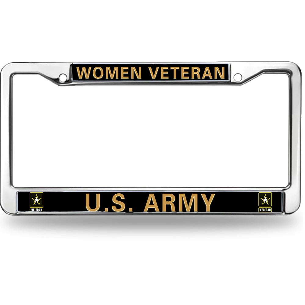 women veteran license plate frame durable metal standard US license plate frame rust resistant car accessory
